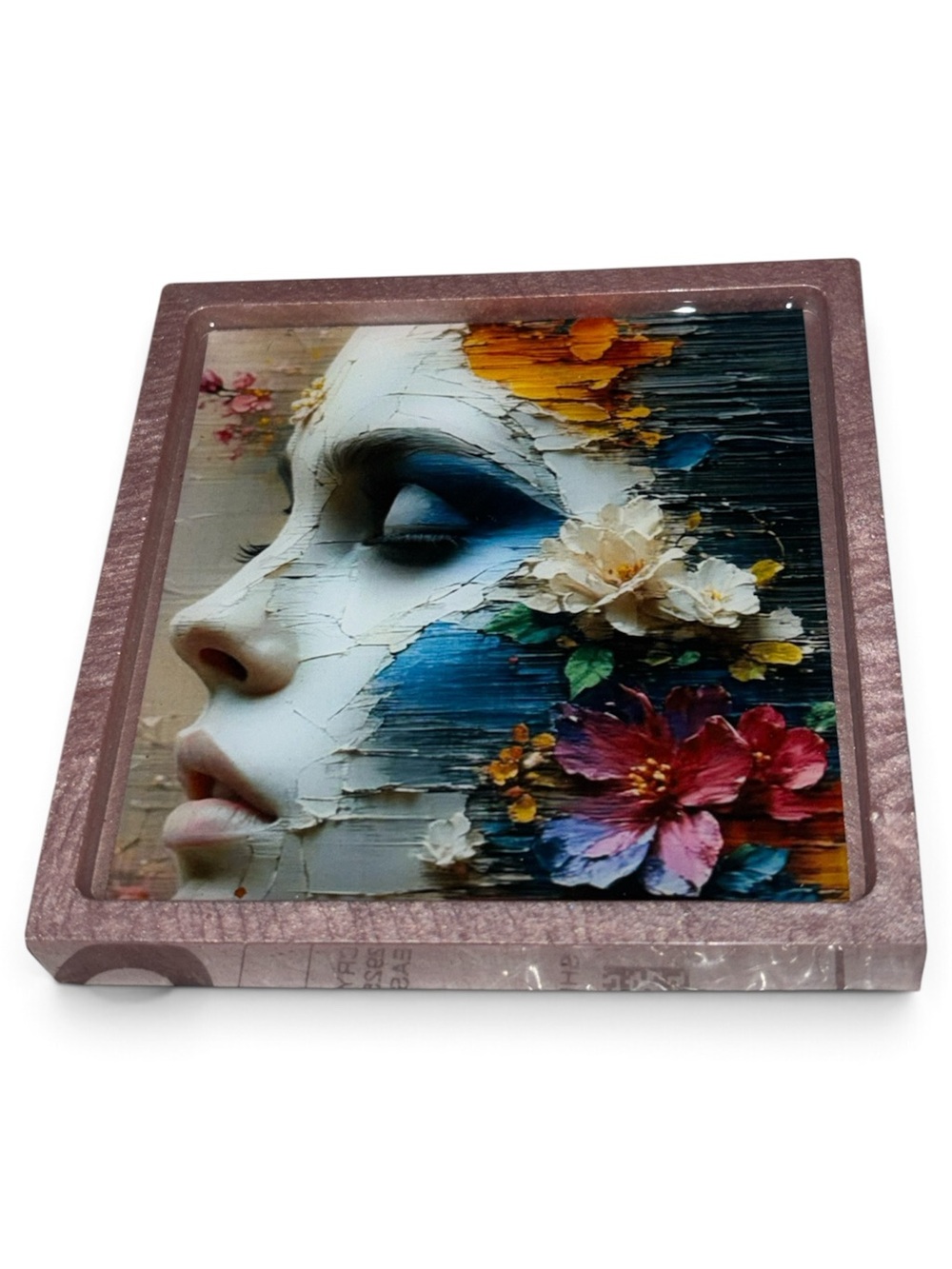 NORE’S NOVELTIES Single Handcrafted Square Coasters “BEAUTY MASK” - Picture 2 of 3